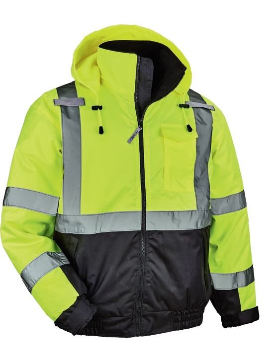 Ergodyne Other - Ergodyne Quilted Bomber Jacket Glo-Wear 8377 Neon Yellow Size L Large